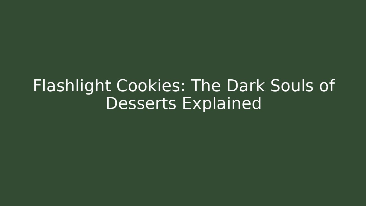 Flashlight Cookies: The Dark Souls of Desserts Explained