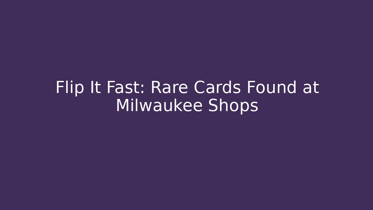 Flip It Fast: Rare Cards Found at Milwaukee Shops