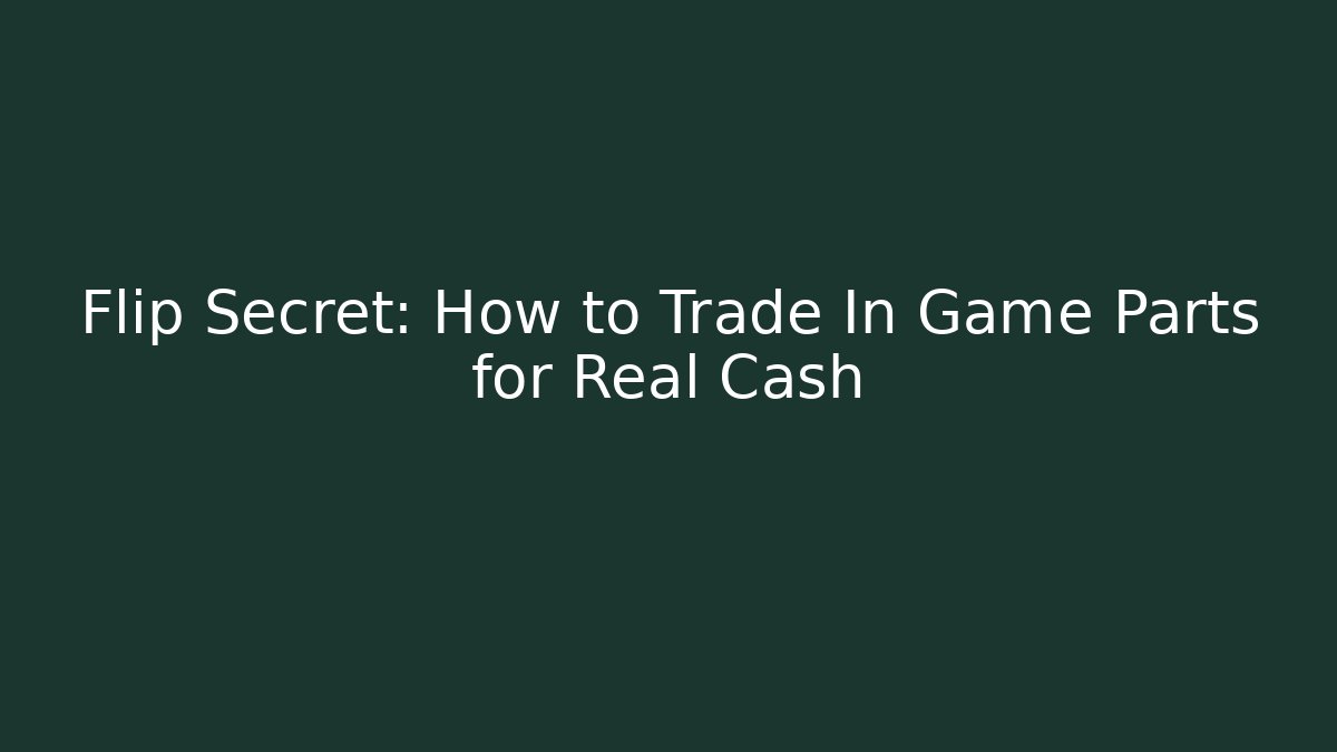 Flip Secret: How to Trade In Game Parts for Real Cash