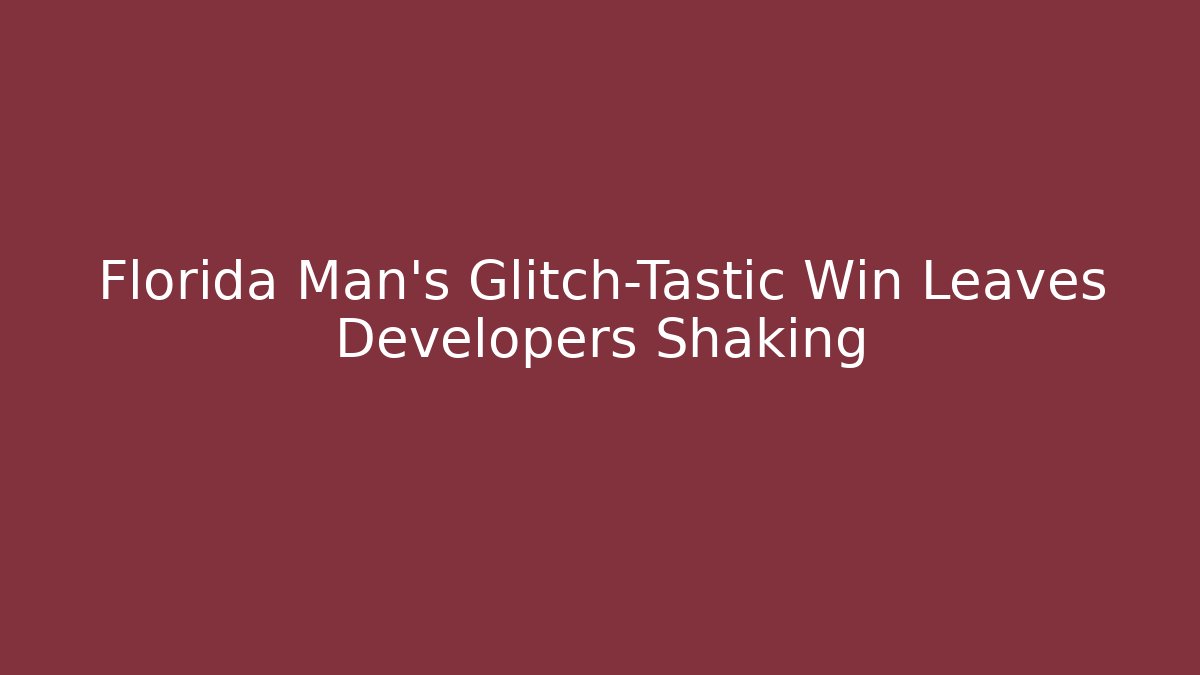 Florida Man's Glitch-Tastic Win Leaves Developers Shaking