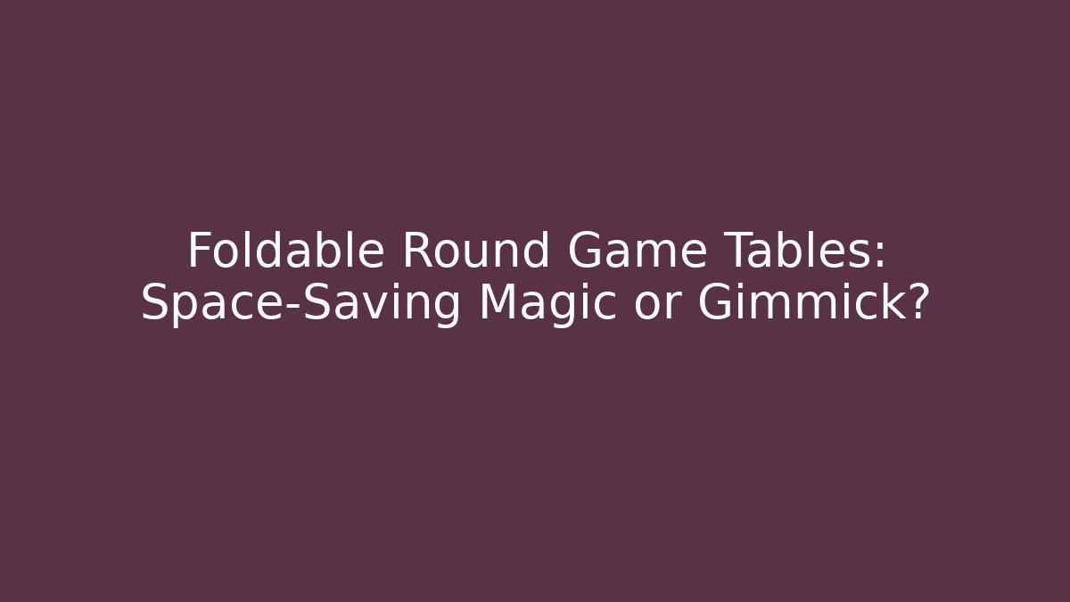 Foldable Round Game Tables: Space-Saving Magic or Gimmick?