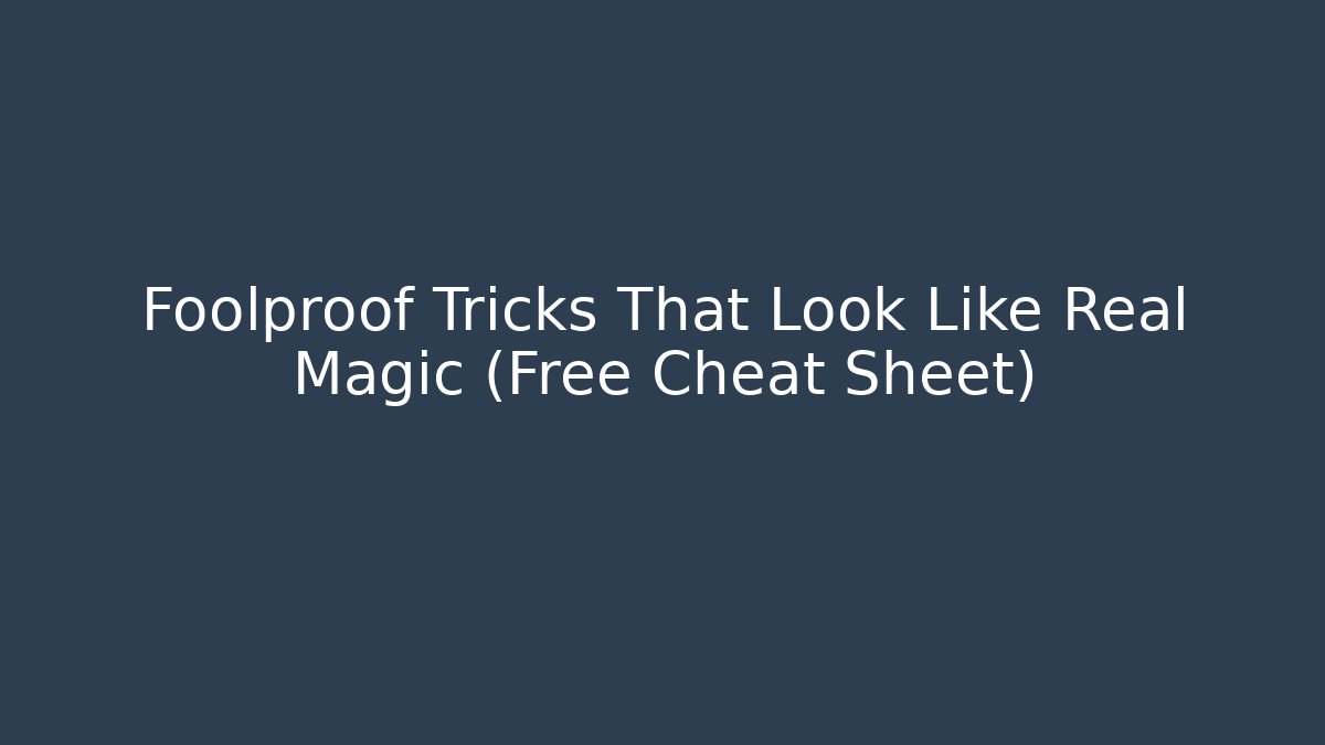 Foolproof Tricks That Look Like Real Magic (Free Cheat Sheet)