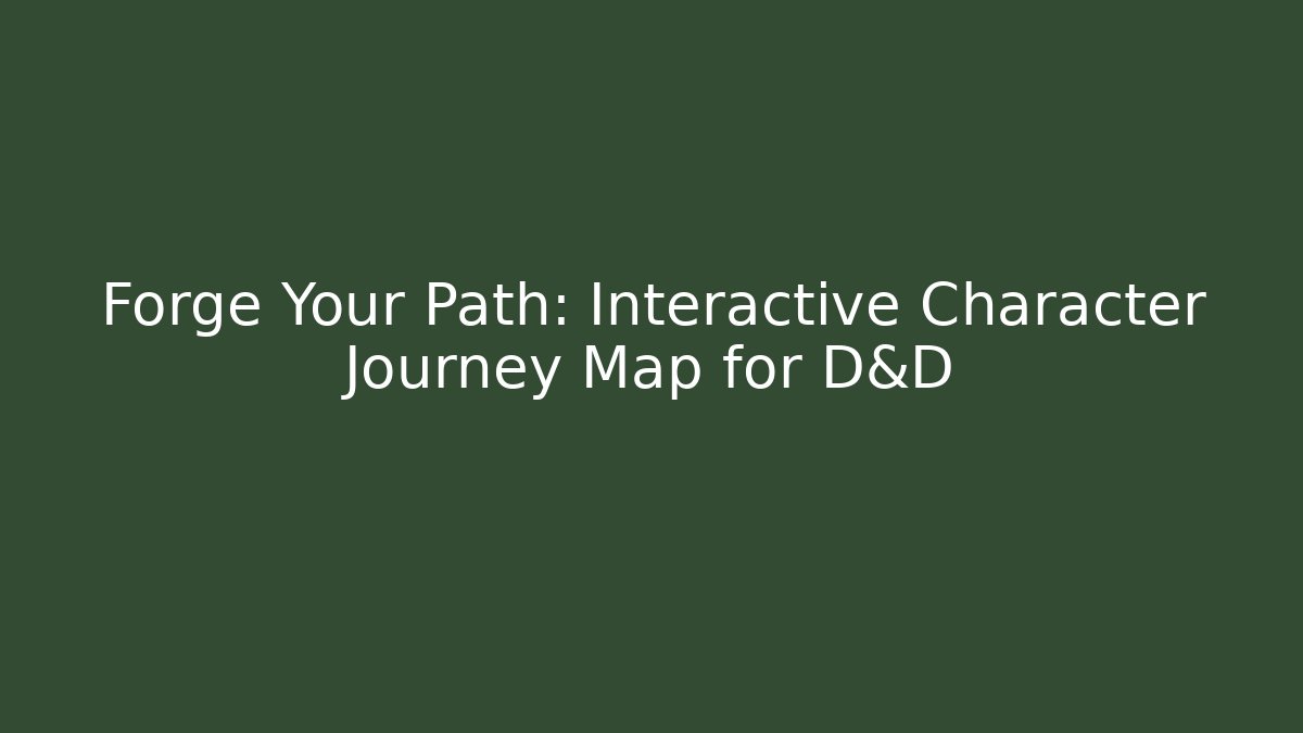 Forge Your Path: Interactive Character Journey Map for D&D