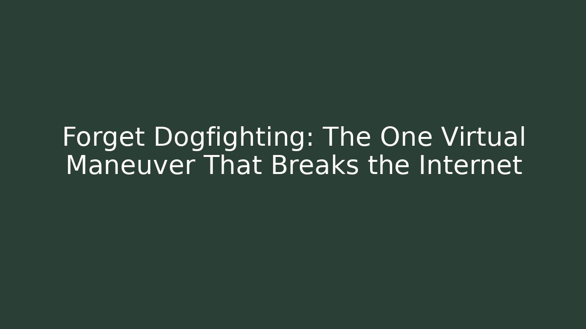 Forget Dogfighting: The One Virtual Maneuver That Breaks the Internet