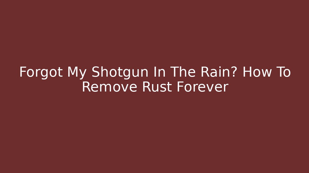 Forgot My Shotgun In The Rain? How To Remove Rust Forever