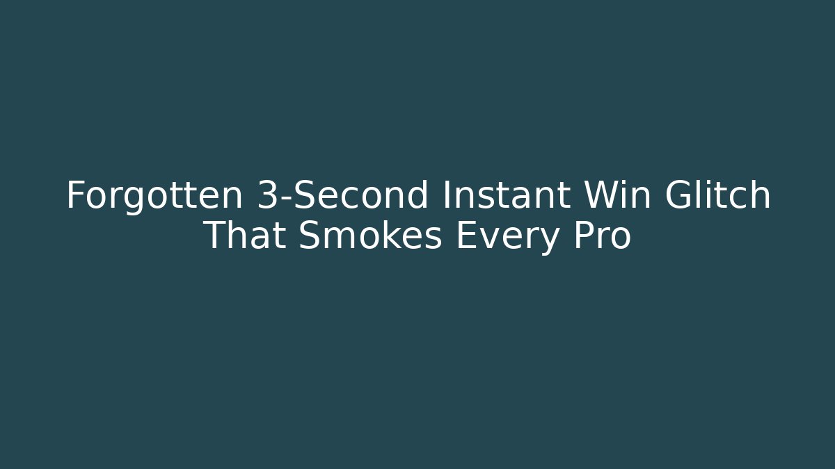 Forgotten 3-Second Instant Win Glitch That Smokes Every Pro - Critter Realm