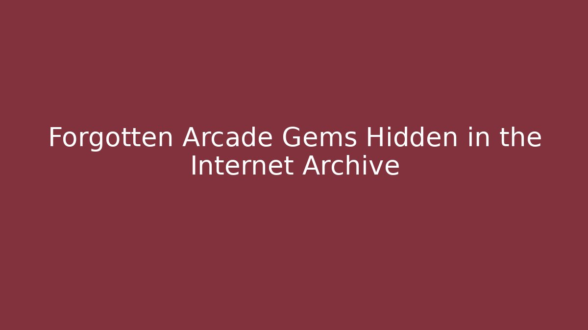 Forgotten Arcade Gems Hidden in the Internet Archive - Critter Realm