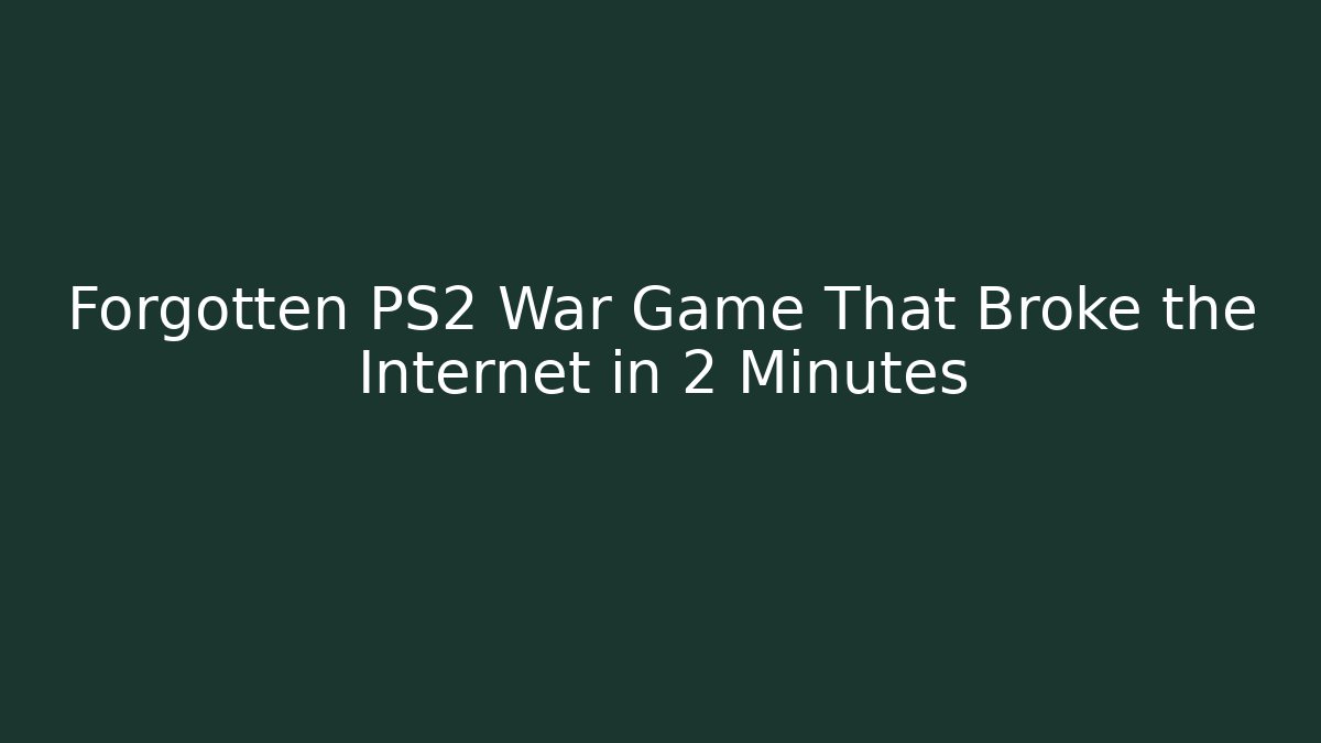 Forgotten PS2 War Game That Broke the Internet in 2 Minutes - Critter Realm