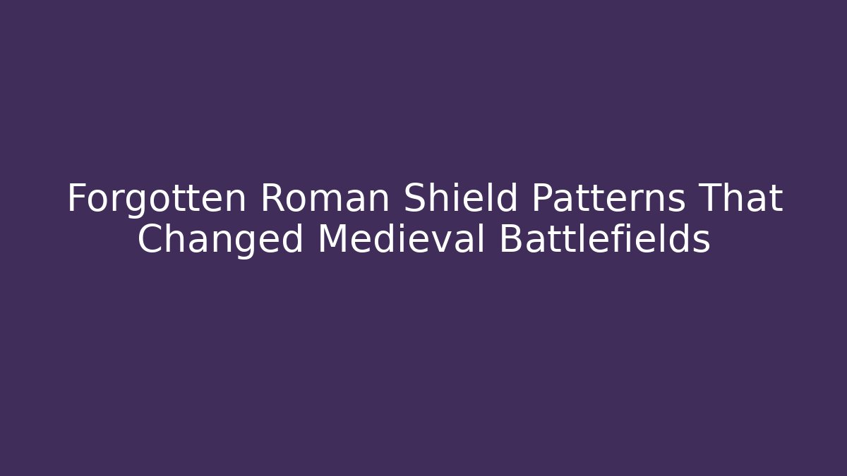 Forgotten Roman Shield Patterns That Changed Medieval Battlefields