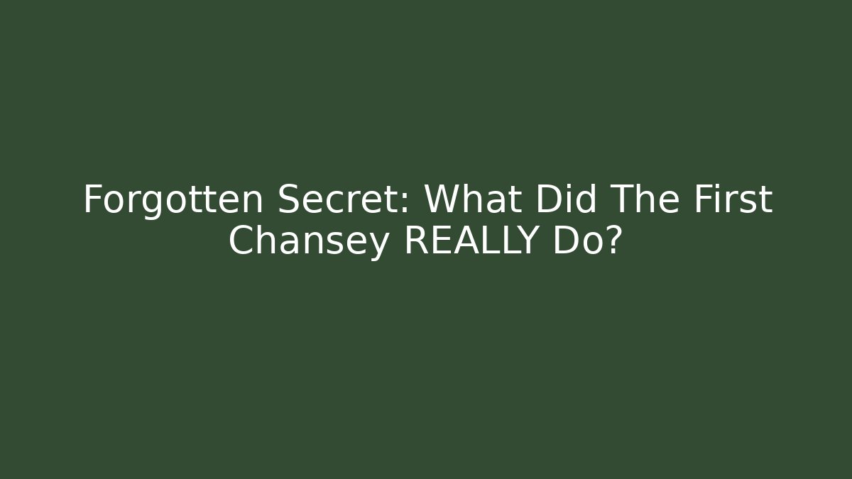 Forgotten Secret: What Did The First Chansey REALLY Do? - Critter Realm