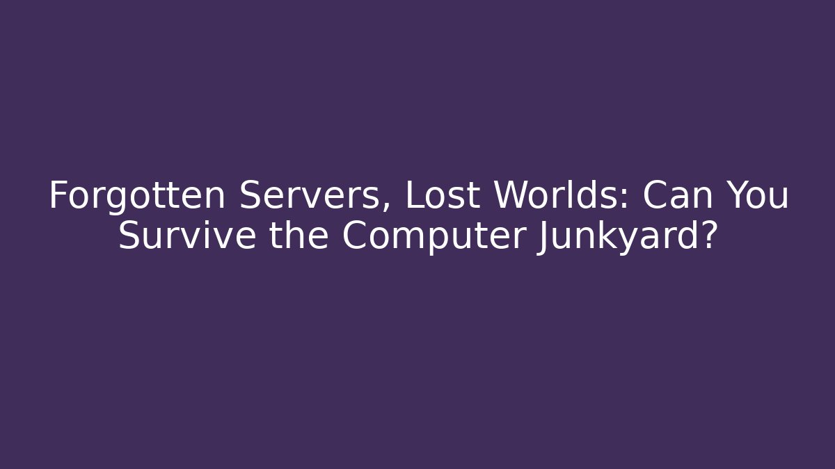 Forgotten Servers, Lost Worlds: Can You Survive the Computer Junkyard?
