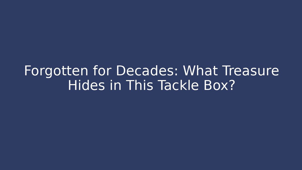 Forgotten for Decades: What Treasure Hides in This Tackle Box?