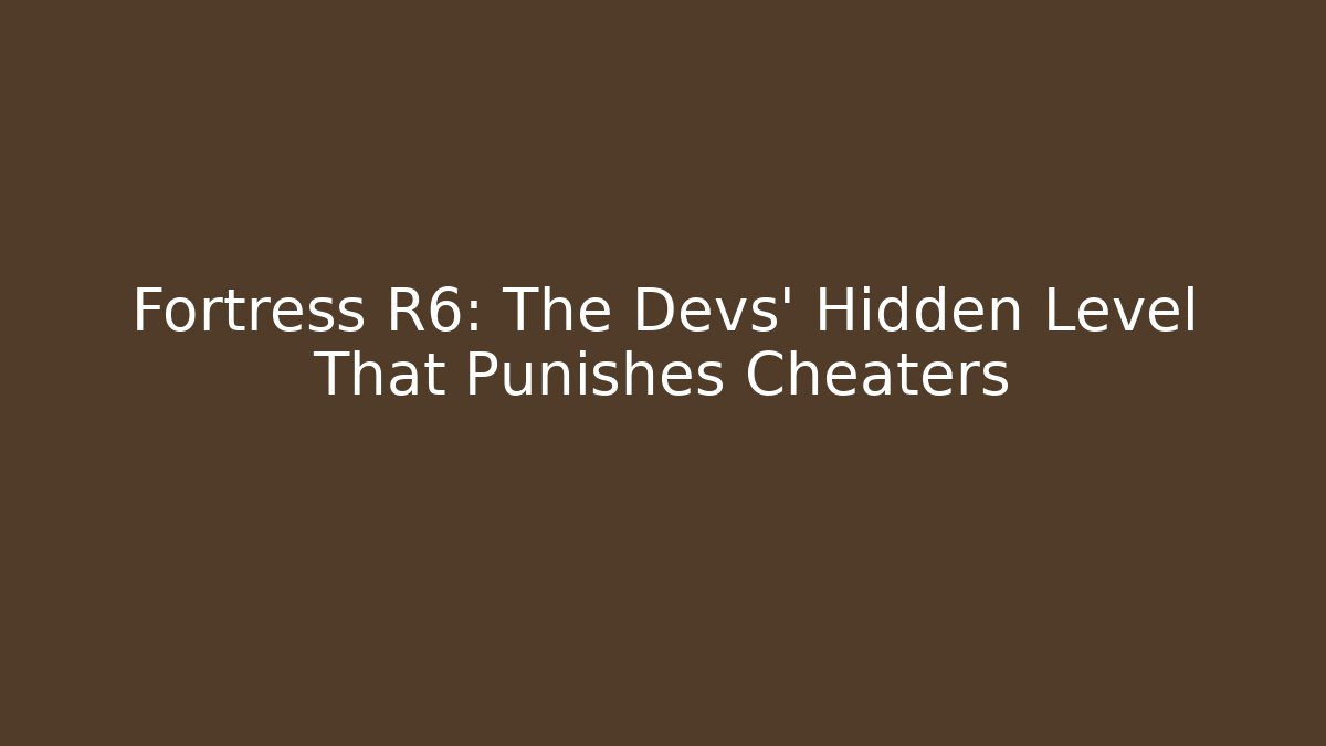 Fortress R6: The Devs' Hidden Level That Punishes Cheaters