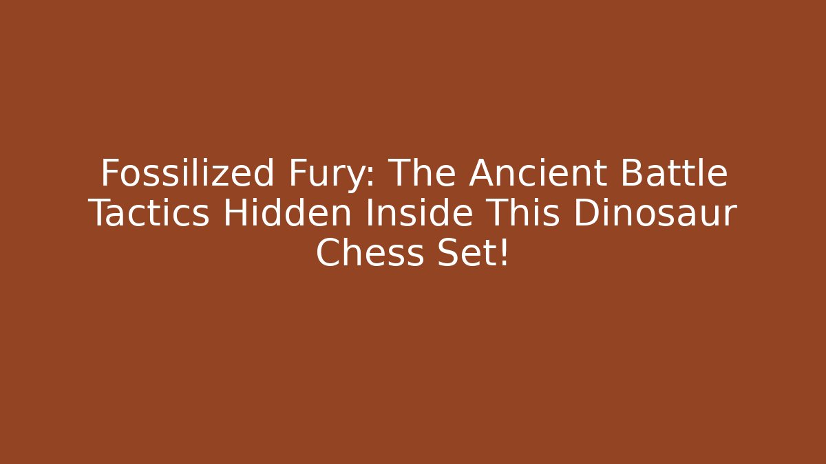 Fossilized Fury: The Ancient Battle Tactics Hidden Inside This Dinosaur Chess Set!