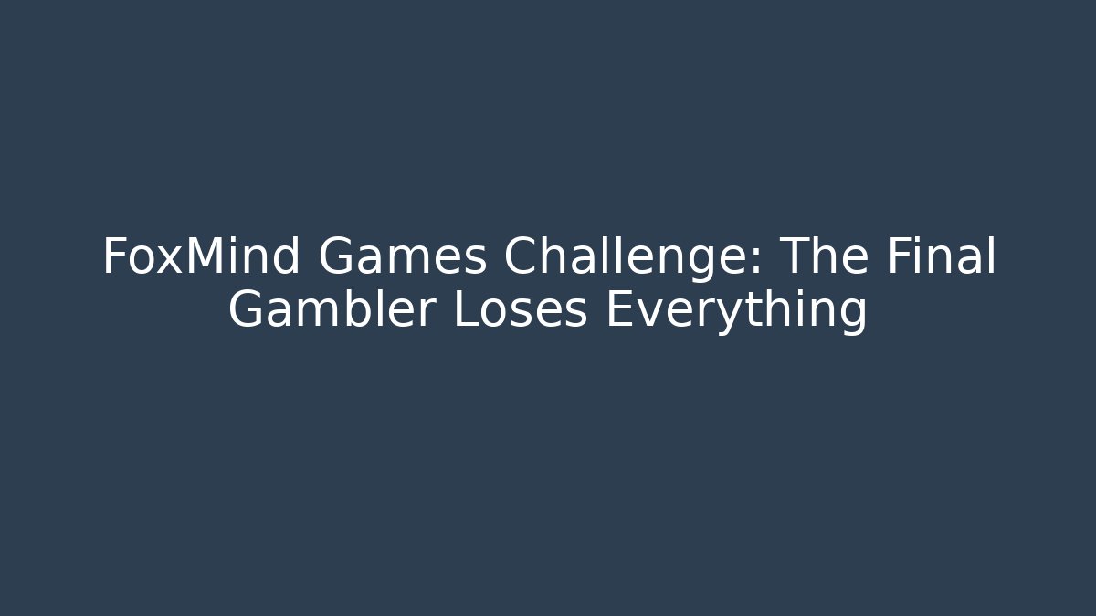 FoxMind Games Challenge: The Final Gambler Loses Everything - Critter Realm