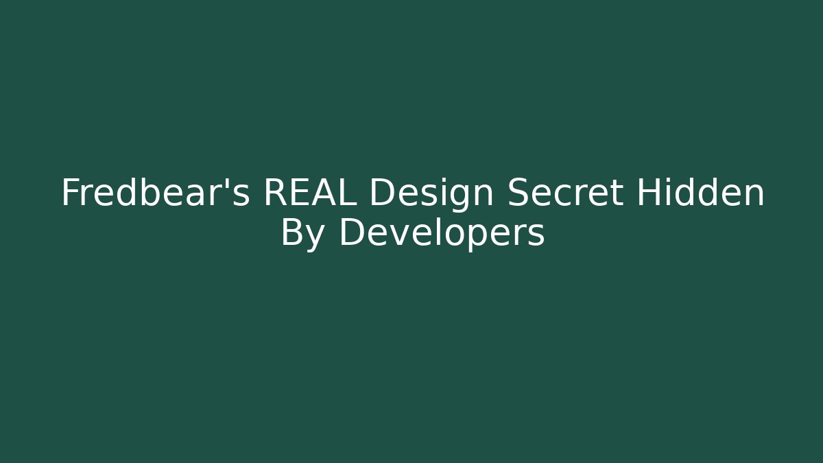 Fredbear's REAL Design Secret Hidden By Developers - Critter Realm