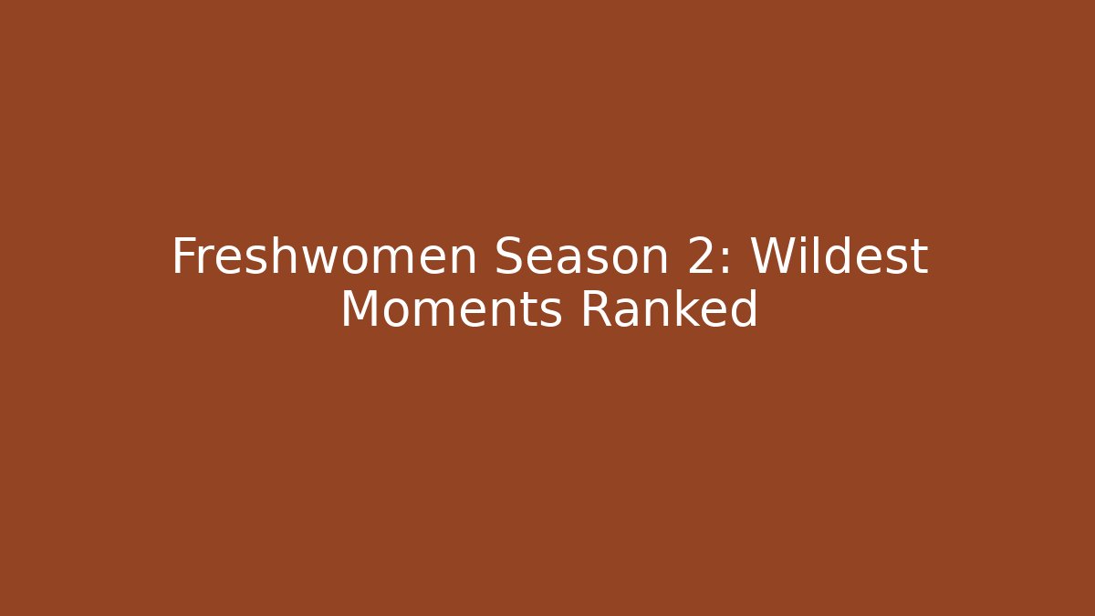 Freshwomen Season 2: Wildest Moments Ranked