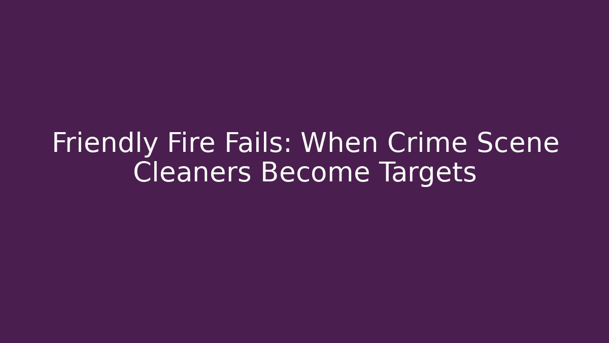 Friendly Fire Fails: When Crime Scene Cleaners Become Targets