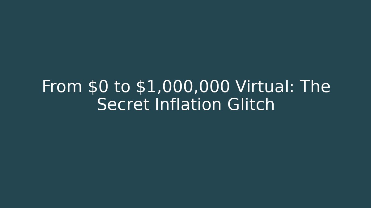 From $0 to $1,000,000 Virtual: The Secret Inflation Glitch