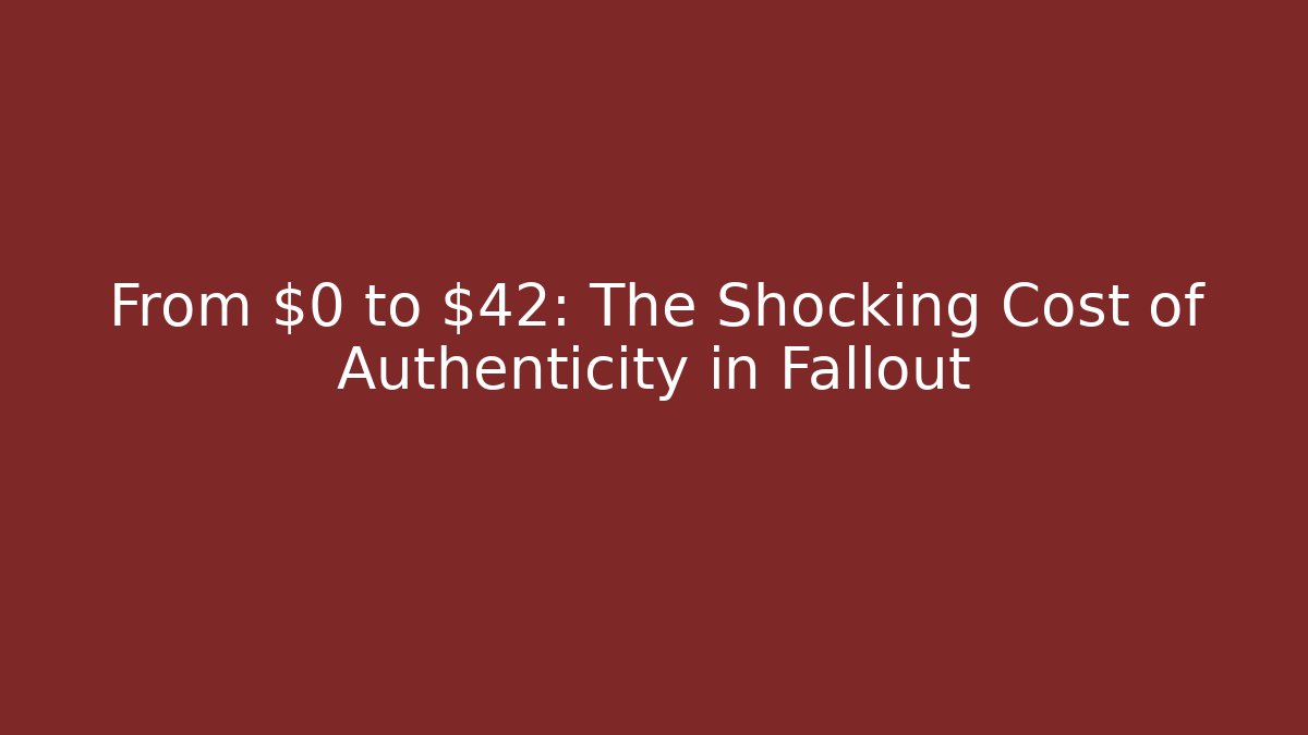 From $0 to $42: The Shocking Cost of Authenticity in Fallout