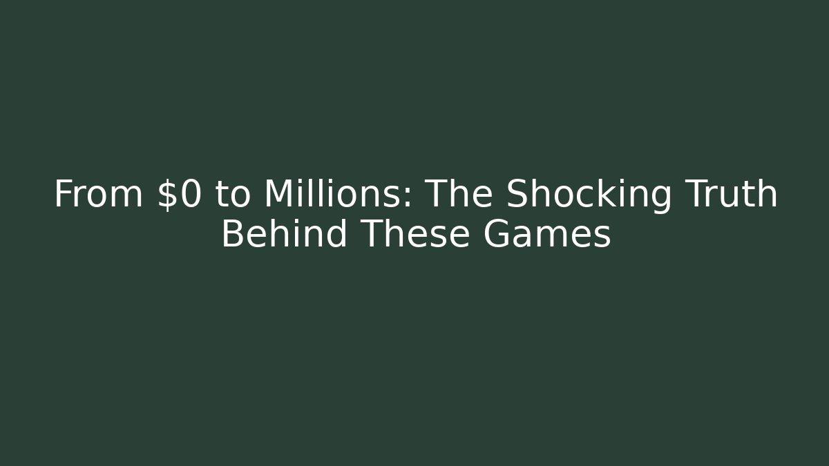 From $0 to Millions: The Shocking Truth Behind These Games