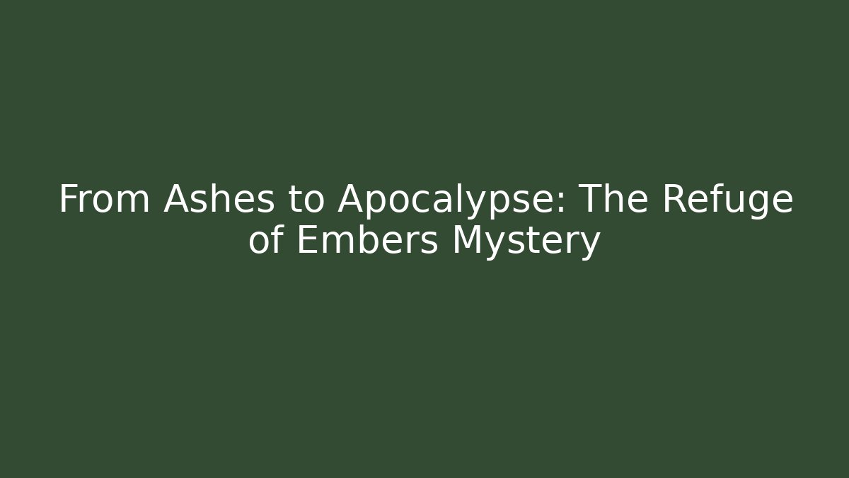 From Ashes to Apocalypse: The Refuge of Embers Mystery