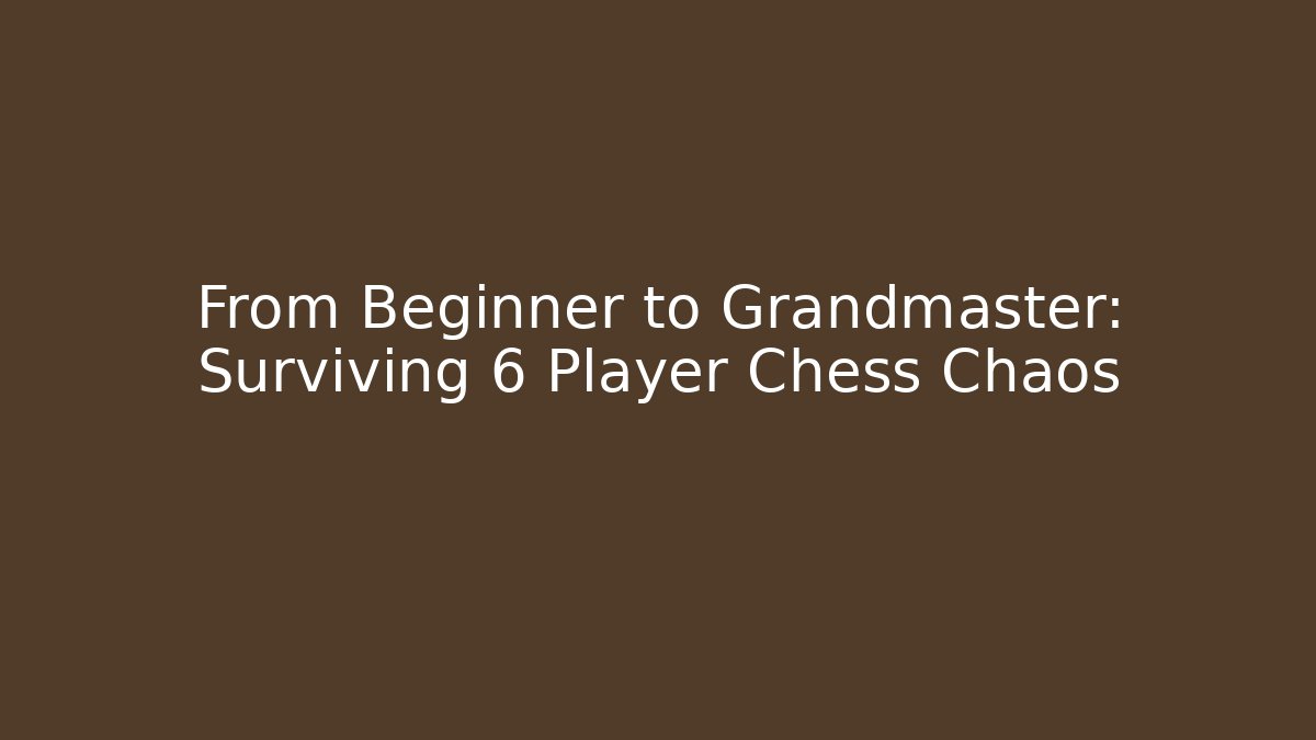 From Beginner to Grandmaster: Surviving 6 Player Chess Chaos