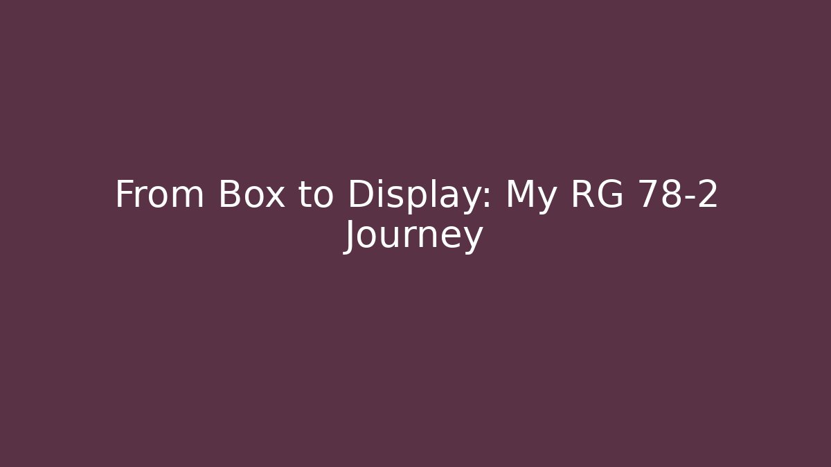 From Box to Display: My RG 78-2 Journey