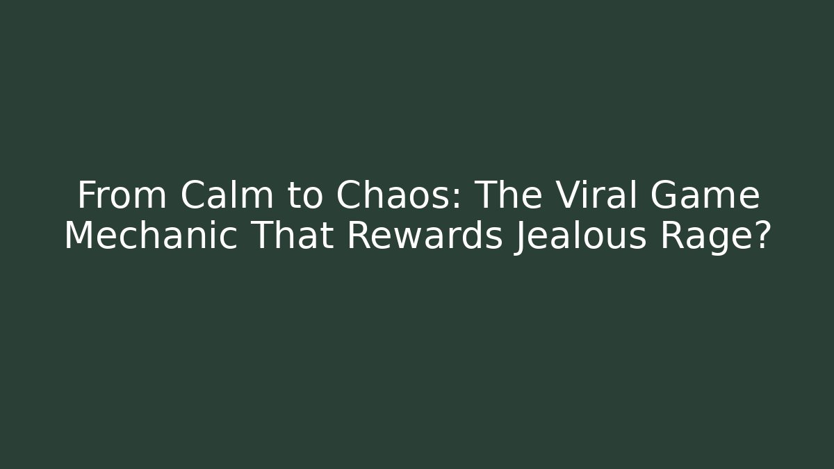 From Calm to Chaos: The Viral Game Mechanic That Rewards Jealous Rage?
