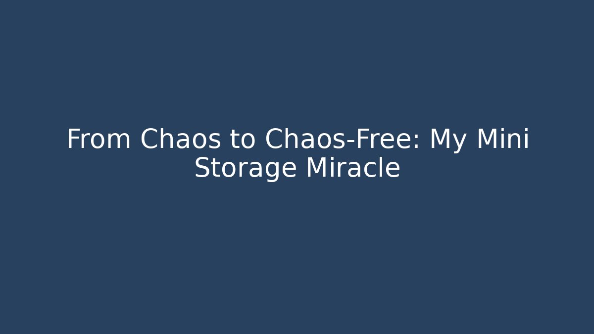 From Chaos to Chaos-Free: My Mini Storage Miracle