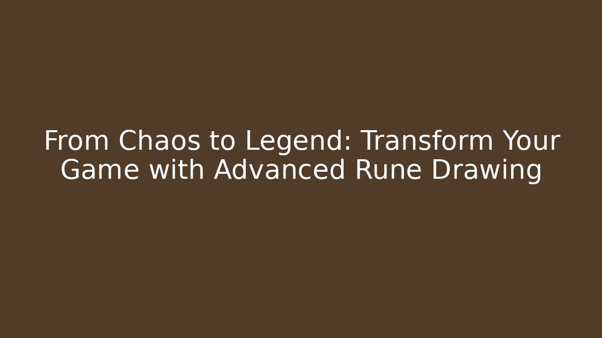 From Chaos to Legend: Transform Your Game with Advanced Rune Drawing - Critter Realm
