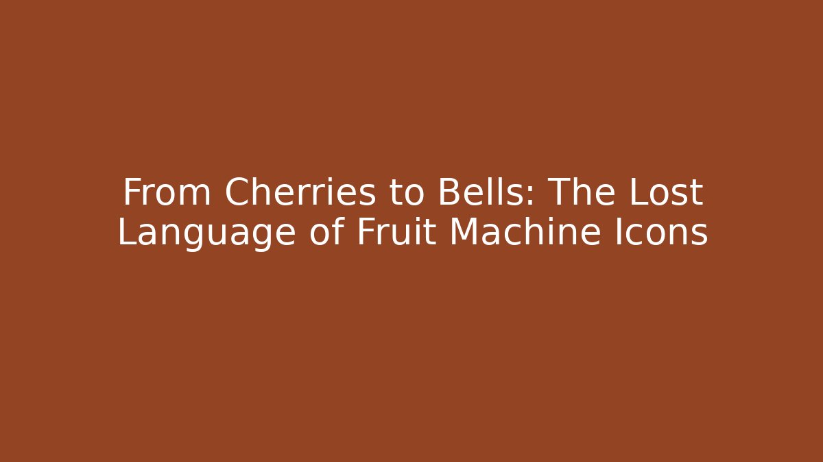 From Cherries to Bells: The Lost Language of Fruit Machine Icons
