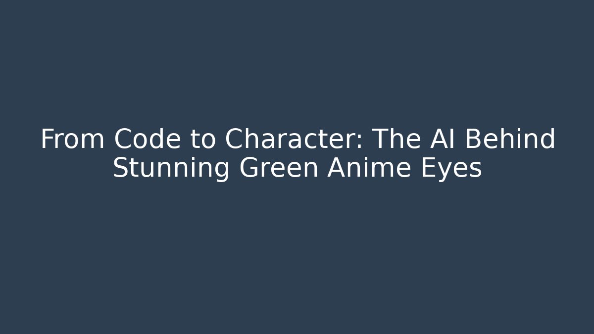 From Code to Character: The AI Behind Stunning Green Anime Eyes