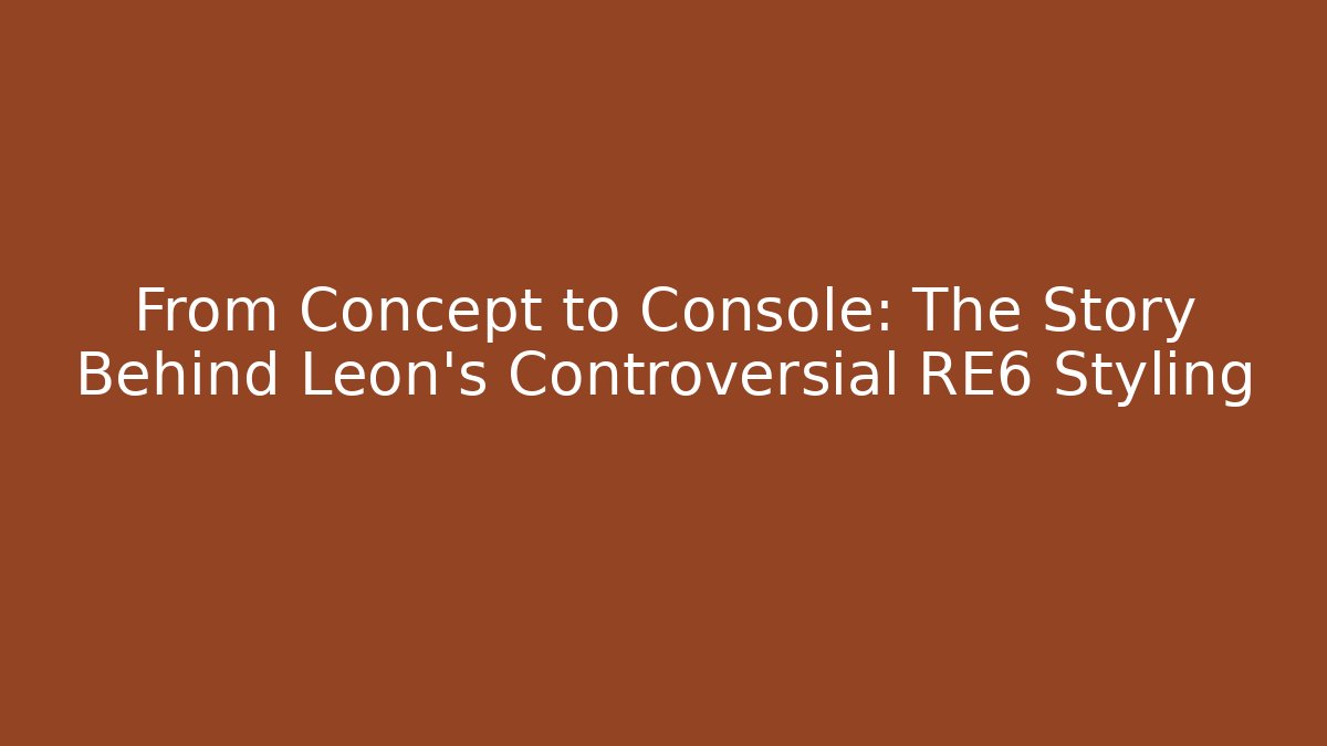 From Concept to Console: The Story Behind Leon's Controversial RE6 Styling