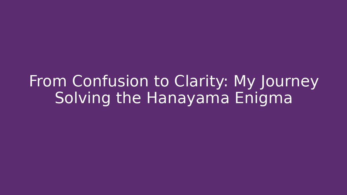 From Confusion to Clarity: My Journey Solving the Hanayama Enigma