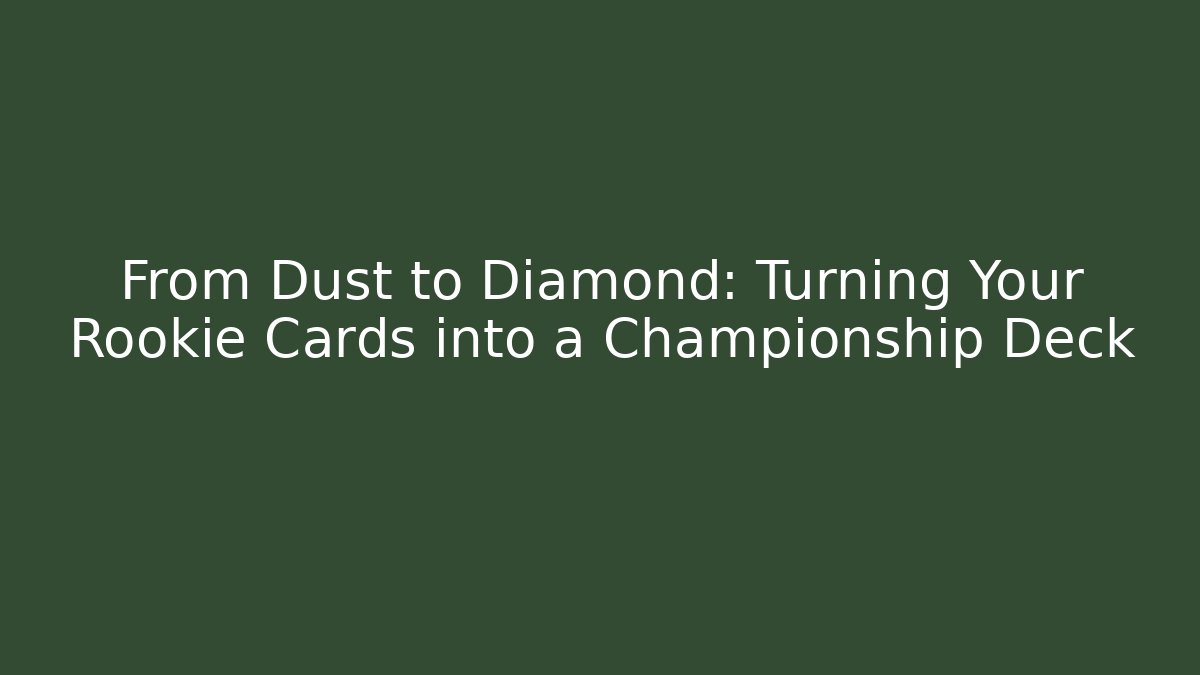 From Dust to Diamond: Turning Your Rookie Cards into a Championship Deck