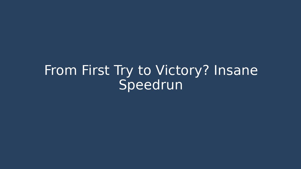 From First Try to Victory? Insane Speedrun