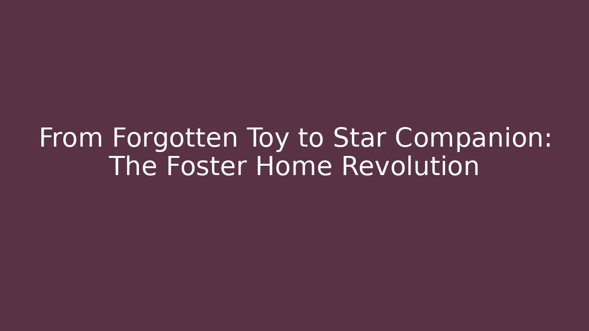 From Forgotten Toy to Star Companion: The Foster Home Revolution