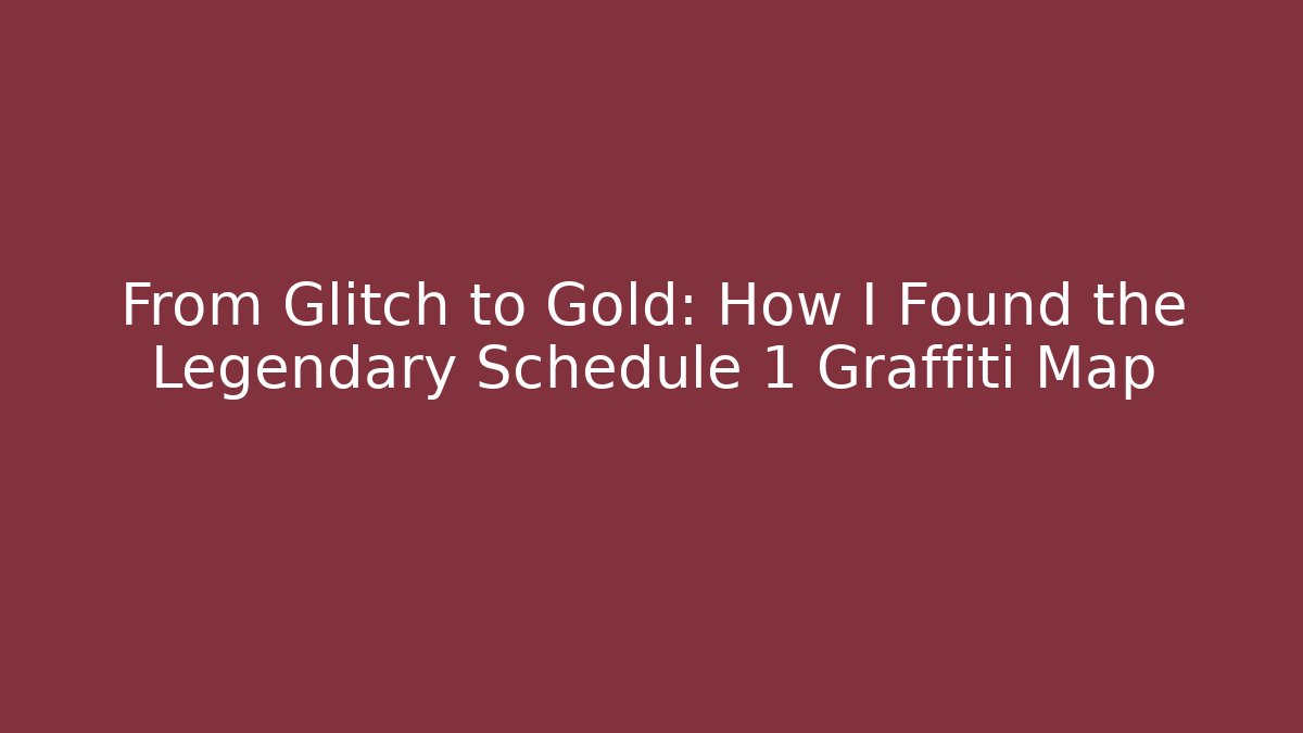 From Glitch to Gold: How I Found the Legendary Schedule 1 Graffiti Map