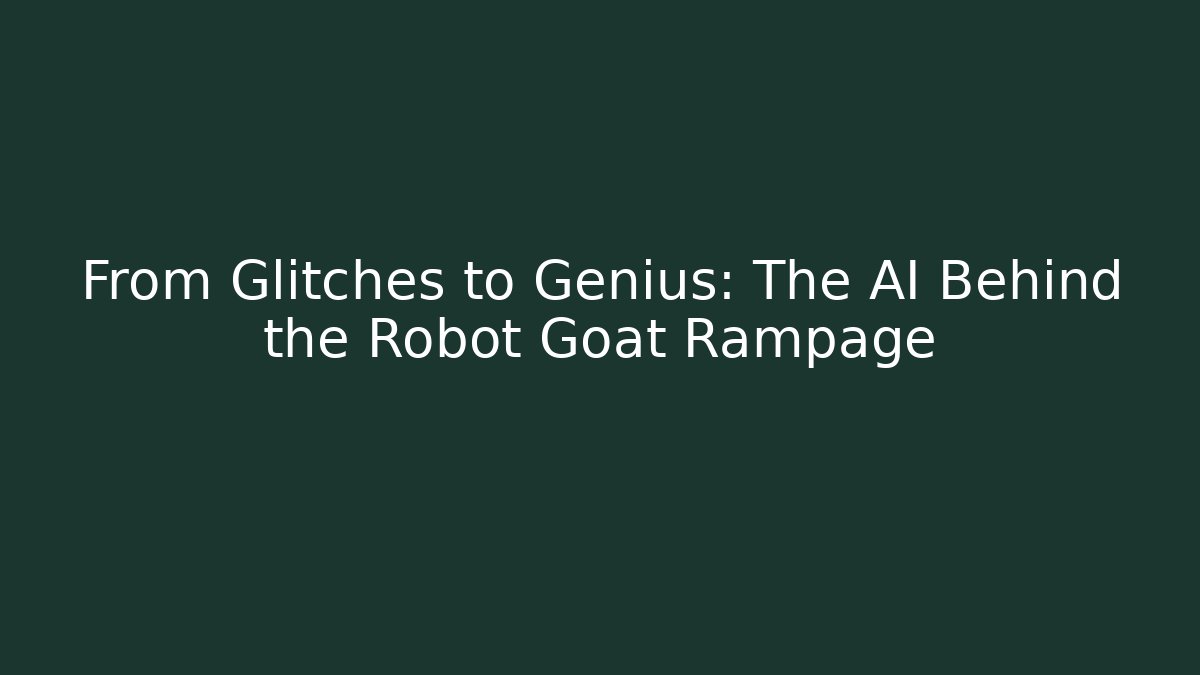 From Glitches to Genius: The AI Behind the Robot Goat Rampage