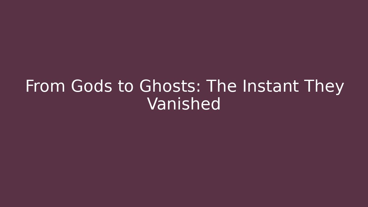 From Gods to Ghosts: The Instant They Vanished - Critter Realm