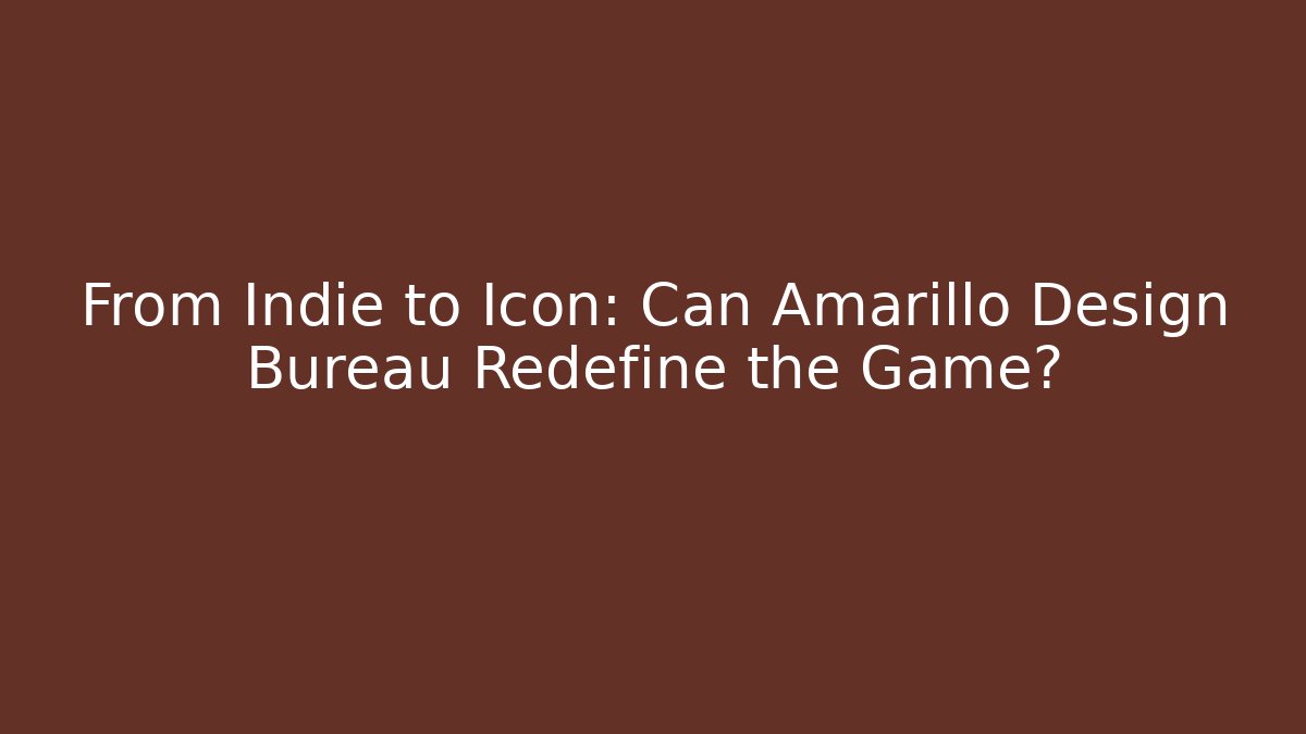 From Indie to Icon: Can Amarillo Design Bureau Redefine the Game? - Critter Realm