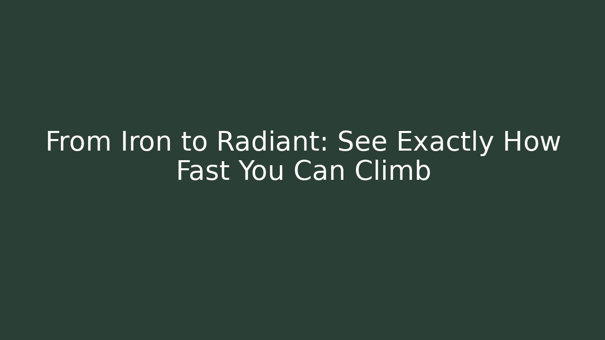 From Iron to Radiant: See Exactly How Fast You Can Climb
