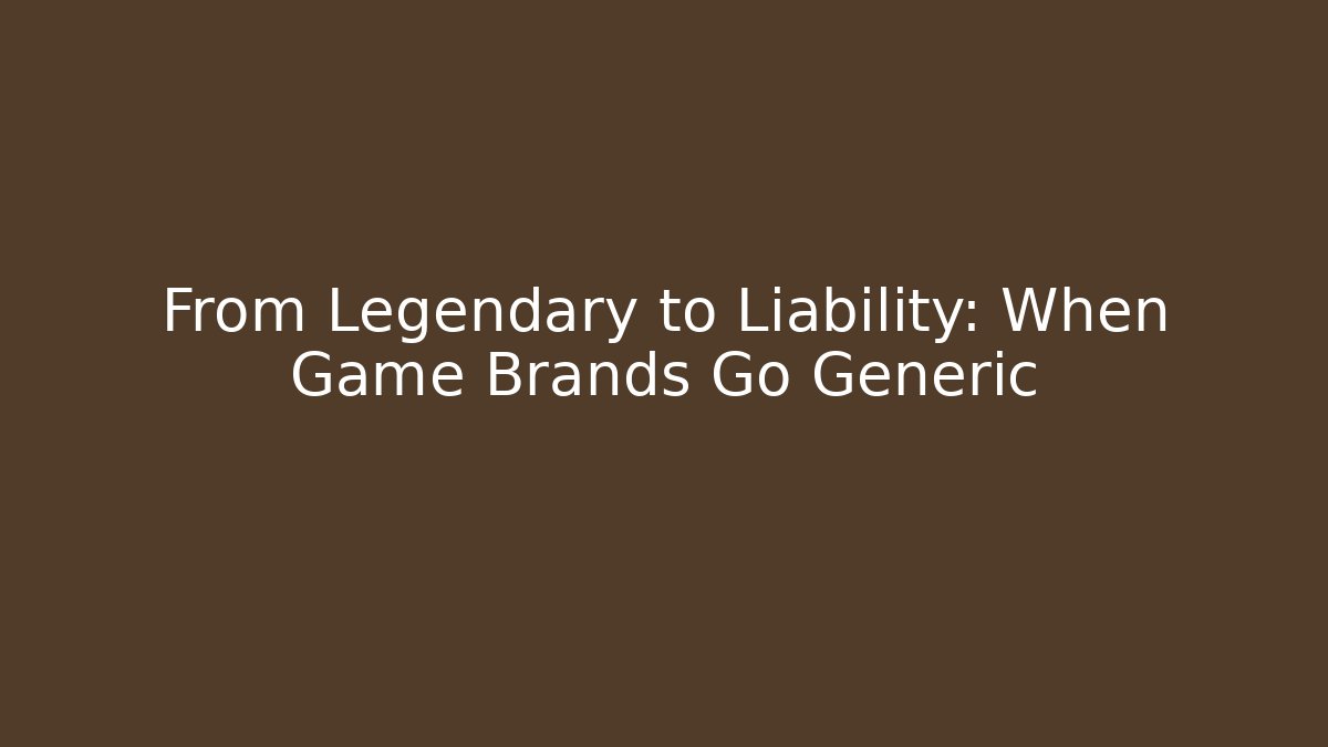 From Legendary to Liability: When Game Brands Go Generic - Critter Realm