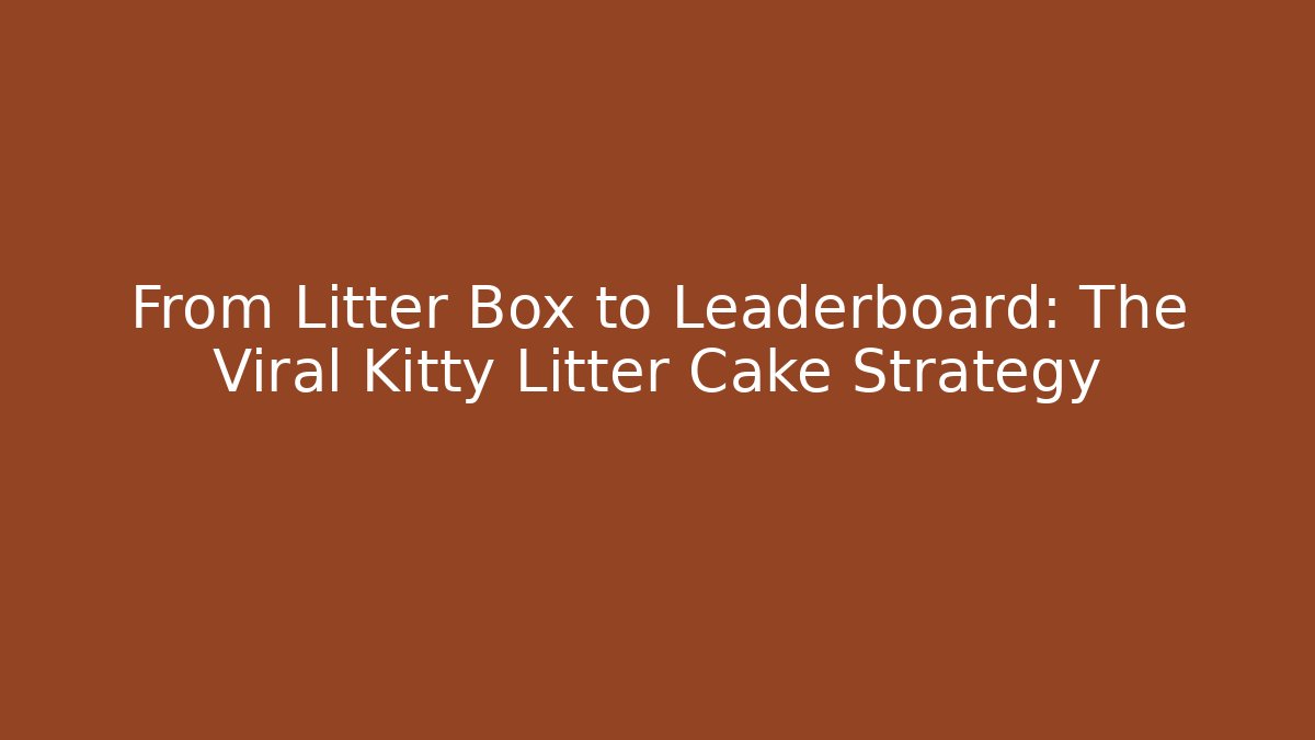 From Litter Box to Leaderboard: The Viral Kitty Litter Cake Strategy