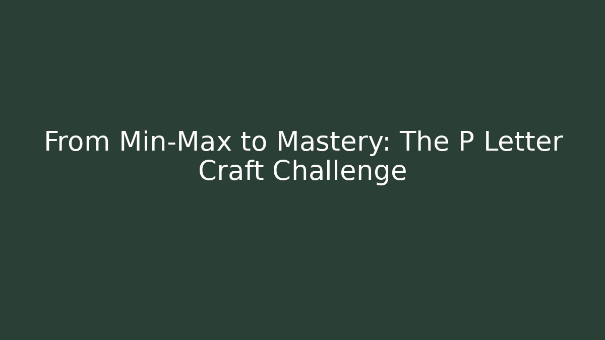 From Min-Max to Mastery: The P Letter Craft Challenge