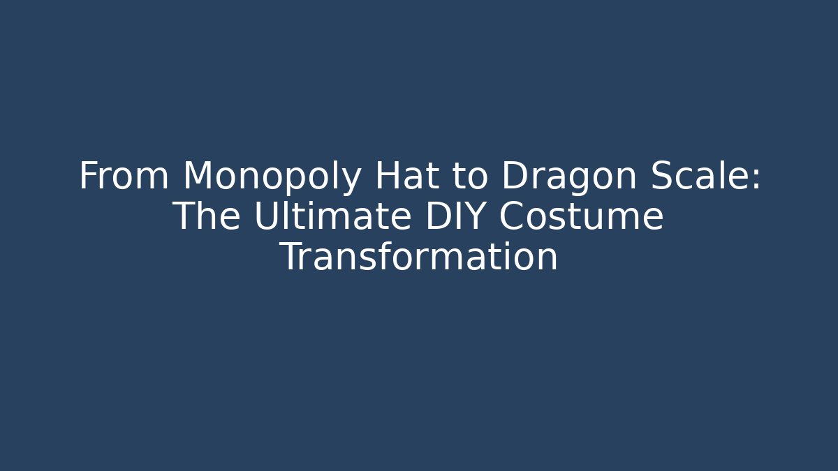 From Monopoly Hat to Dragon Scale: The Ultimate DIY Costume Transformation