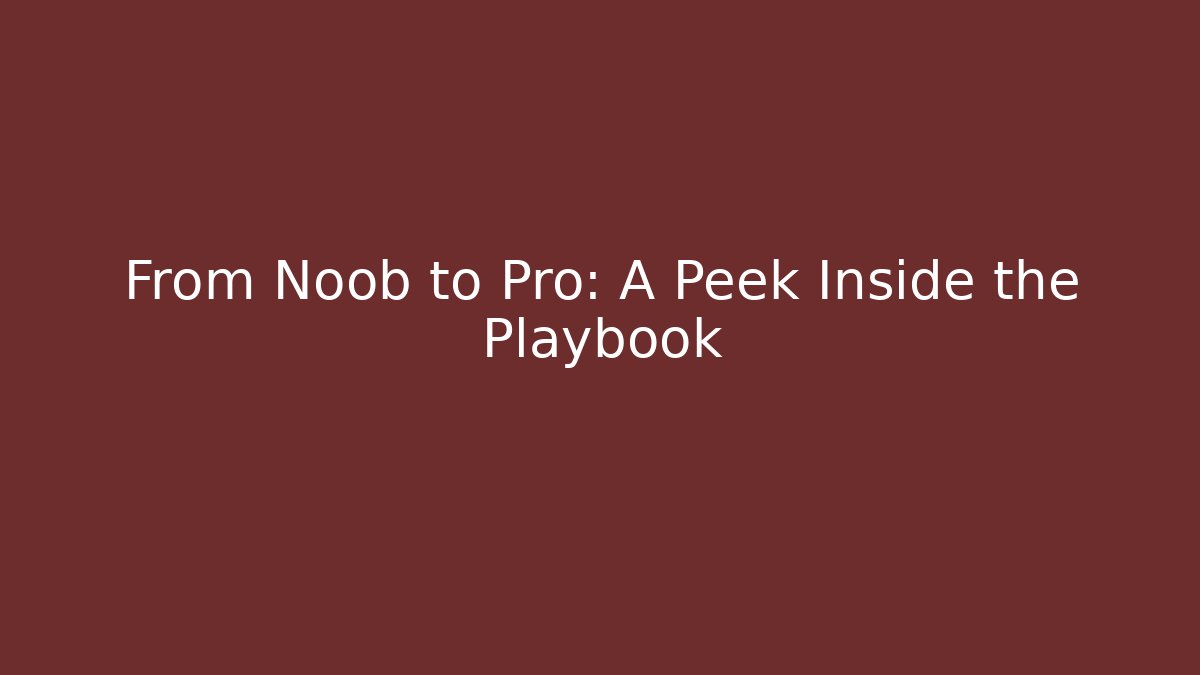 From Noob to Pro: A Peek Inside the Playbook