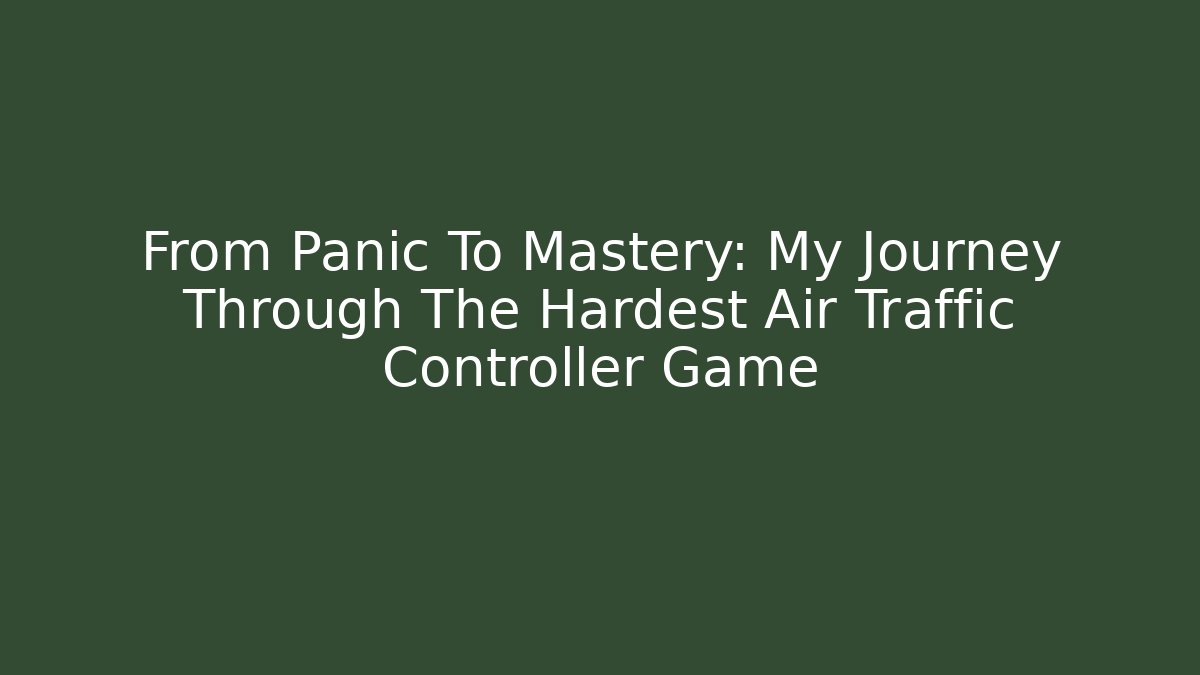 From Panic To Mastery: My Journey Through The Hardest Air Traffic Controller Game - Critter Realm