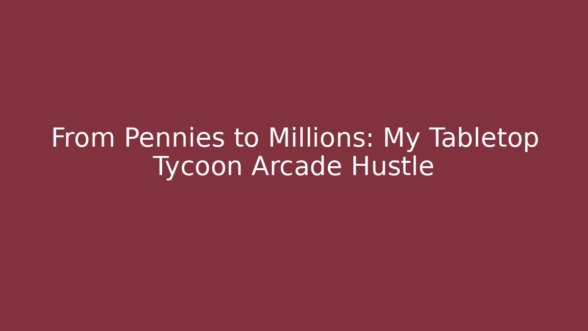 From Pennies to Millions: My Tabletop Tycoon Arcade Hustle